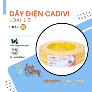 Dây điện CADIVI loại 1.5 màu vàng