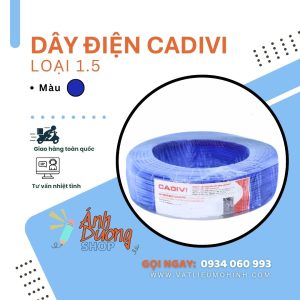 Dây điện CADIVI loại 1.5 màu xanh dương