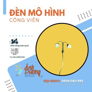 Đèn công viên mô hình 2 bóng 1/600