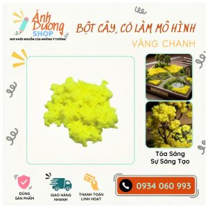 Bột cỏ mô hình màu vàng chanh làm hoa và tiểu cảnh sa bàn kiến trúc Ánh Dương Shop.
