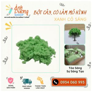 Bột cỏ mô hình màu xanh cỏ sáng làm thảm cỏ non và tán cây mô hình Ánh Dương Shop.